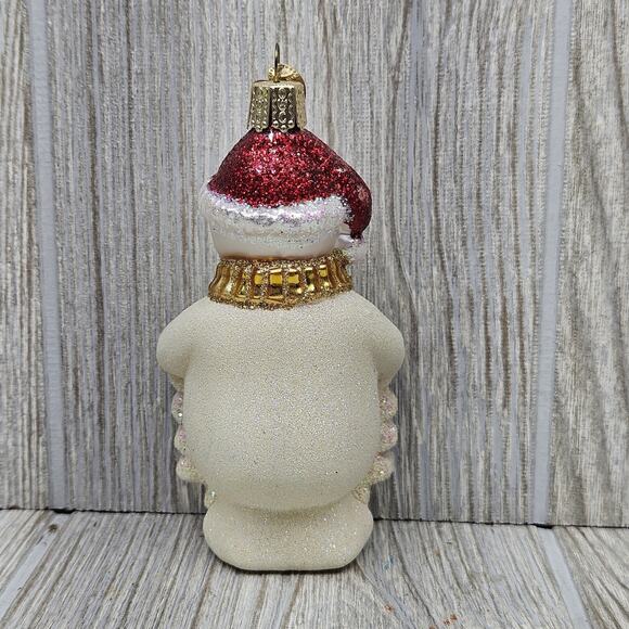 OWC Snowman Glass Ornament Glitter Happy Holidays Christmas Decor Collectible‎ - Picture 4 of 9